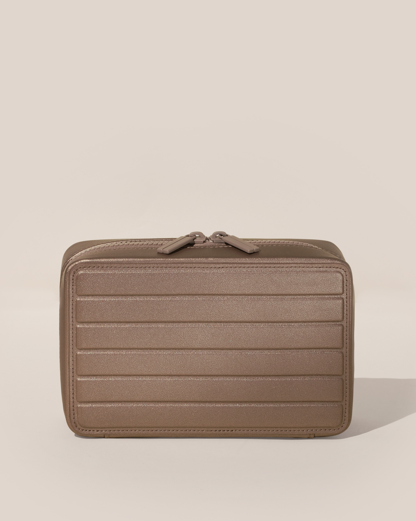 Closed Afform Large Bronze Vault jewelry case with a compact, zip-around design for elevated jewelry organization