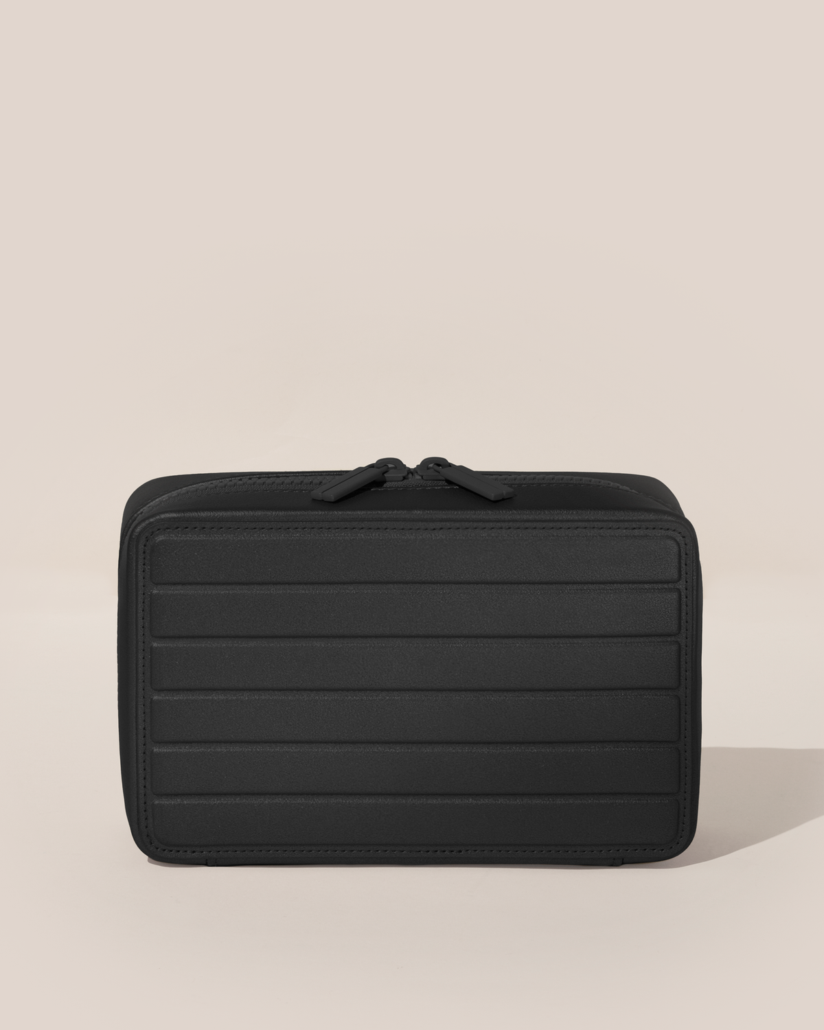 Closed Afform Large Onyx (black) Vault jewelry case with a compact, zip-around design for elevated jewelry organization