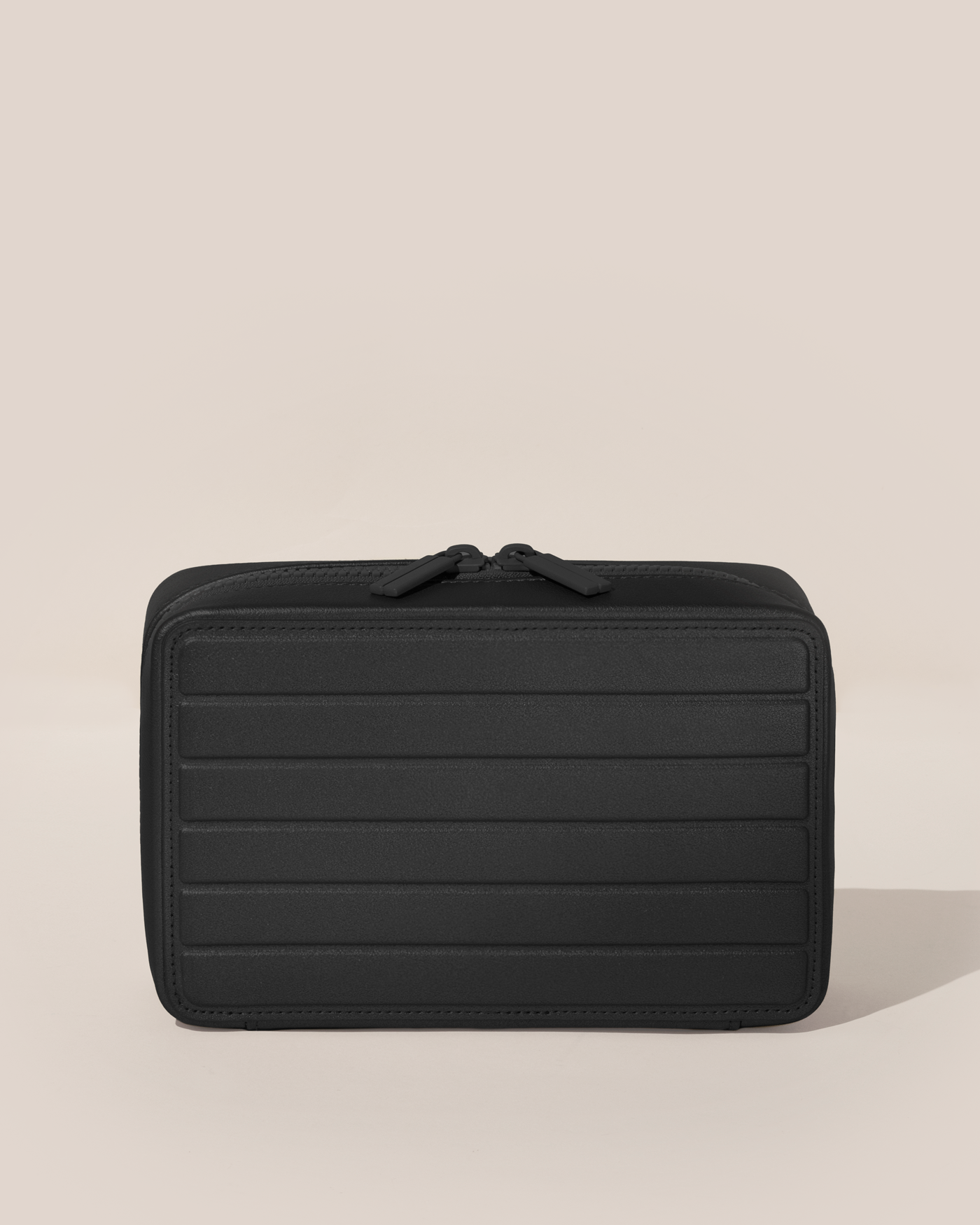Closed Afform Large Onyx (black) Vault jewelry case with a compact, zip-around design for elevated jewelry organization