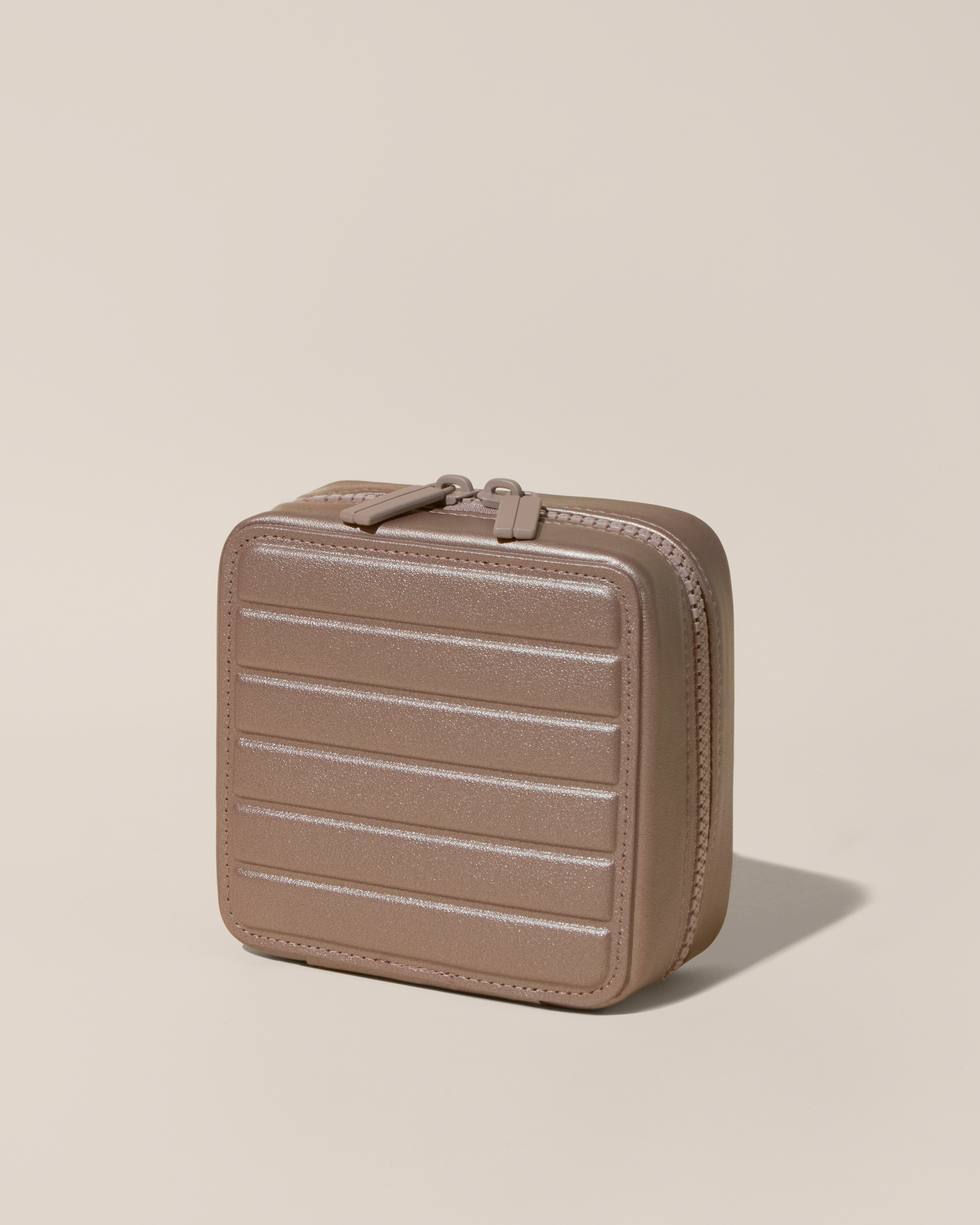 Closed Afform Small Bronze Vault jewelry case with a compact, zip-around design for elevated jewelry organization