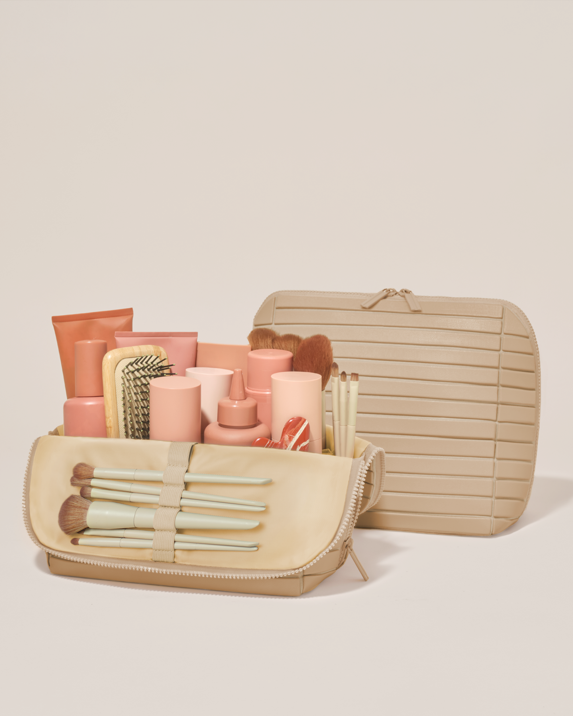 The Medium Blush Traveller - Fold-Down Makeup Bag