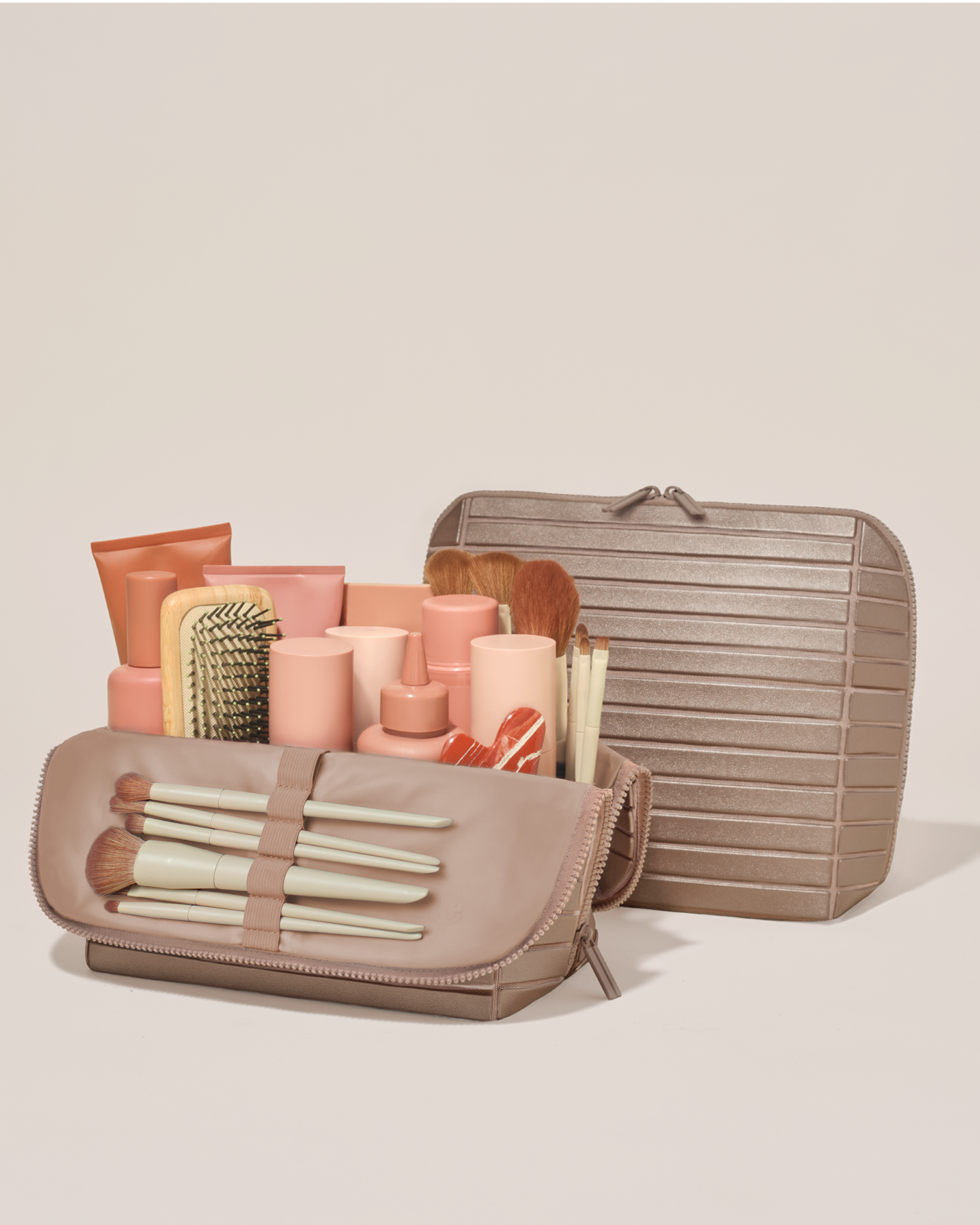 The Large Bronze Traveller - Fold-Down Makeup Bag