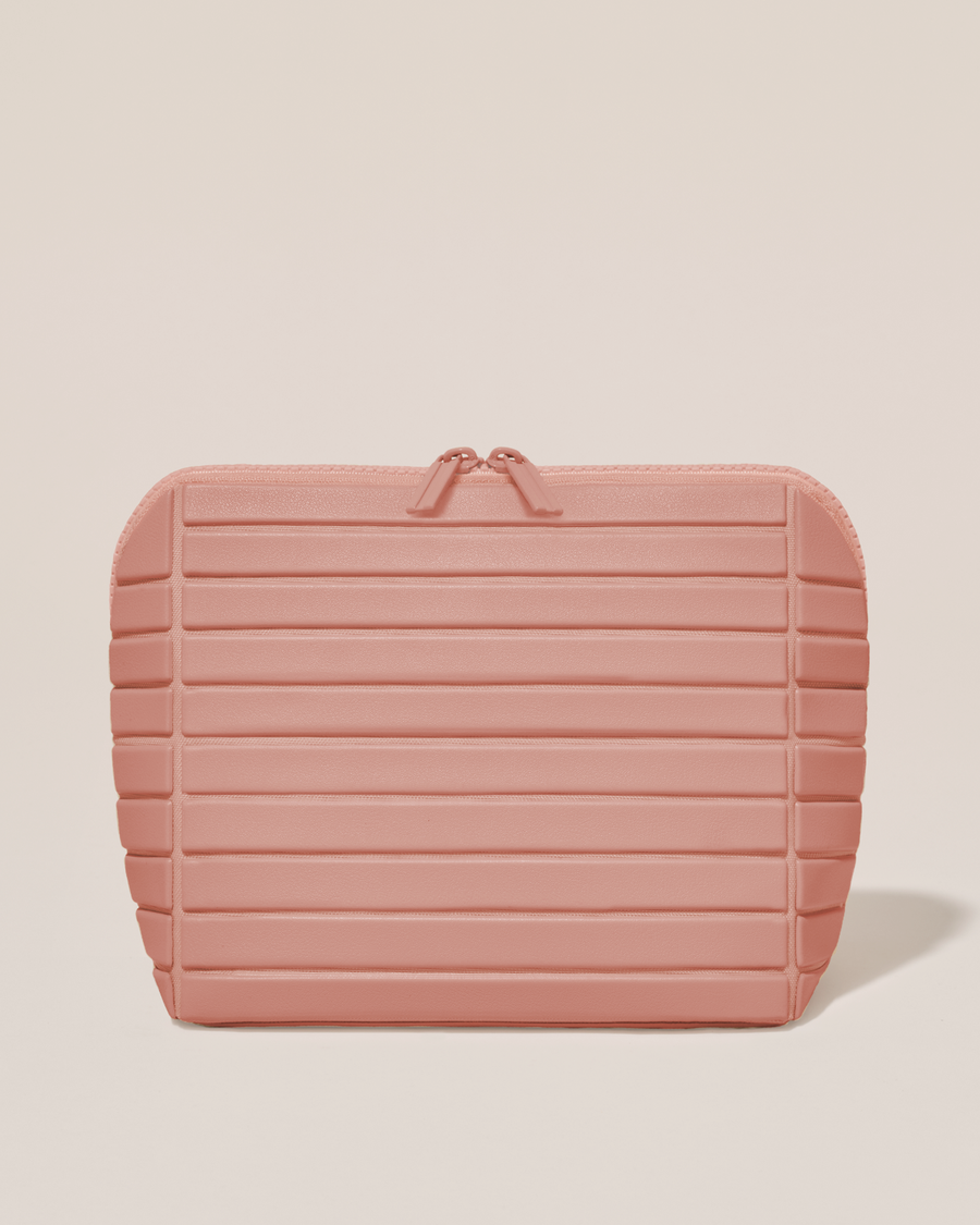Closed Afform Medium Blush (pink) Traveller makeup bag with structured horizontal bar design