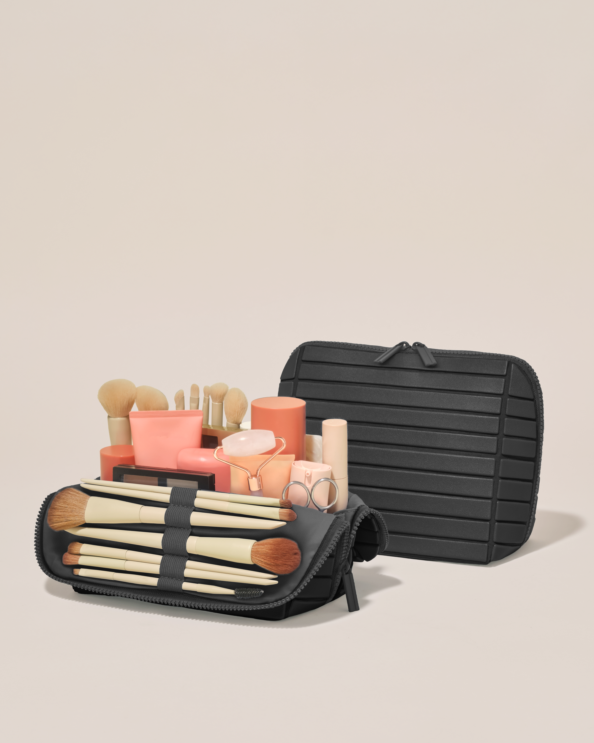 The Small Onyx Traveller - Fold-Down Makeup Bag