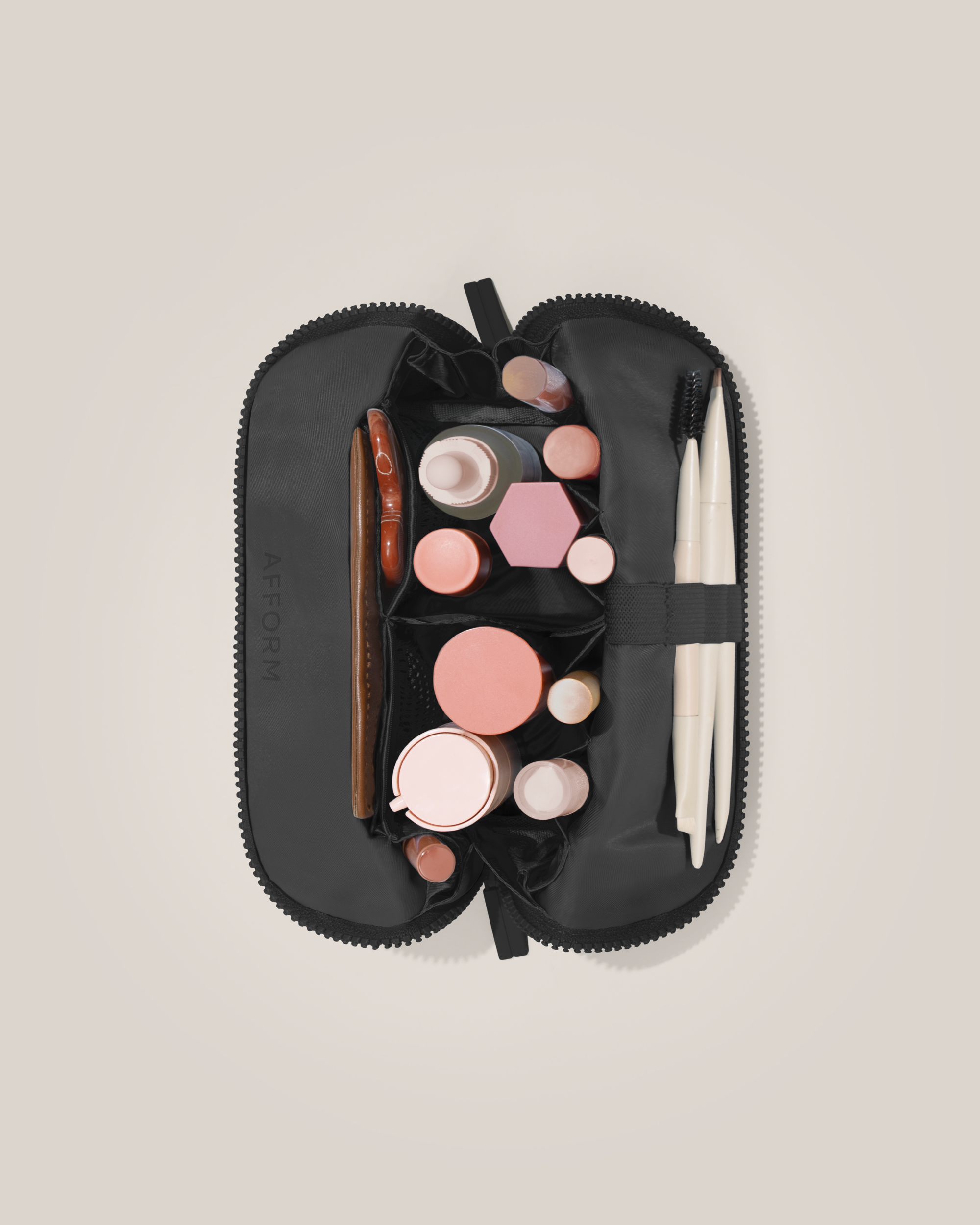 The Small Onyx Traveller - Fold-Down Makeup Bag
